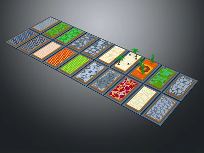 Various Flooring Design Samples with Different Colors Patterns Textures and Materials 3d model
