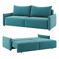 Teal Modern Fabric Sofa With Modular Convertible Sectional Design Style 3d model