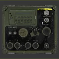 Weapon Control Panel With Green Casing Buttons Knobs And Keypad 3d model