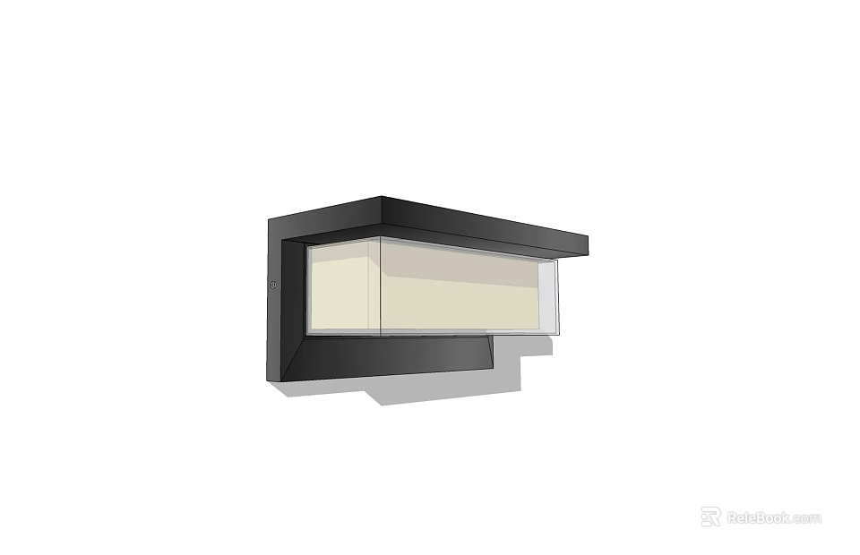 Modern Wall Light With Black Frame And White Shade Sleek Design 3d model 