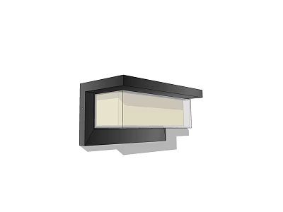 Modern Wall Light With Black Frame And White Shade Sleek Design 3d model