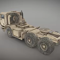 Khaki Heavy Duty Military Tractor Truck With Rugged Multi Wheel Design