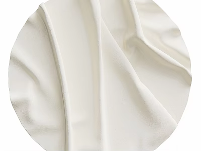 White Pleated Fabric Wall Decor With Circular Display And Smooth Texture 3d model