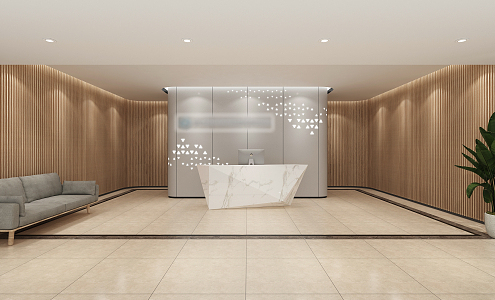 Modern Hall Reception 3d model