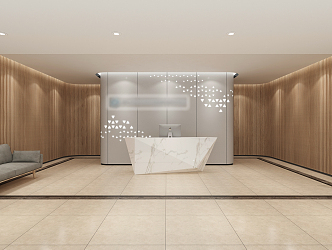 Modern Hall Reception 3d model