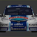 Blue And White CIVIC Race Car Featuring PETROBRAS Logo Number 7 Body Design