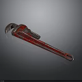 Red Adjustable Wrench Tool with Metal Body and Classic Red Finish