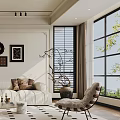 Bright Cream Style Living Room With Soft White Sofa And Exquisite Wall Art Decorations