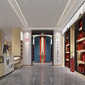 Modern Liquor Store Interior Design With Shelves Wine Displays And Service Counter