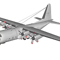 White Fighter Jet Featuring Four Propellers Long Fuselage Red Wing Markings And Tail Number