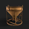 Industrial Equipment Metal Conical Container With Wheel Base And Support Frame