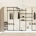 Modern Open Wardrobe Design With Hanging Clothes Shelves Shoes And Accessories