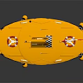 Yellow Water Taxi With Canadian Flag Life Rings And Black White Checkered Decorations
