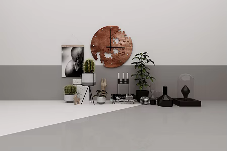 Industrial LOFT ornaments combination craft ornaments plant decorations 3d model