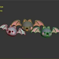 Cute Bat Dolls With Colorful Wings And Adorable Expressions In Cartoon Style
