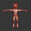 Anthropomorphic Fox Character Design With Brown White Fur Green Eyes Standing Pose