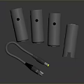 Gray Cylindrical Electronic Devices With Cable Connector And Interface Components