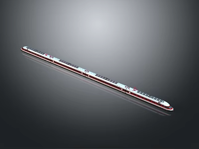 Modern High Speed Train With Streamlined Design White And Red Exterior Multiple Carriages 3d model