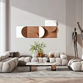 Modern sofa coffee table combination sofa coffee table group 3d model