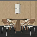 Casual Table and Chair Combination Hotel Dining Table and Chair Combination 3d model