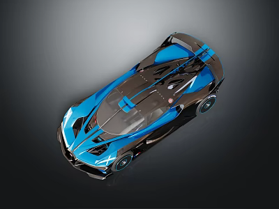Blue And Black Sports Car Featuring Modern Sleek Aerodynamic Body Design 3d model