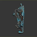 Turquoise Traditional Sculpture With Multiple Elaborate Figures And Decorative Scene