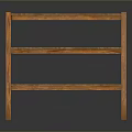 Three Tiered Wooden Shelf With Natural Wood Finish And Retro Design For Home Decor