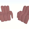 Two Pink Accent Chairs With Unique Curved Cylindrical Design And Modern Aesthetic