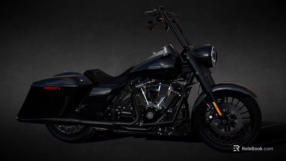 Classic Black Cruiser Motorcycle With Powerful Engine Black Wheels And Sleek Design 3d model 