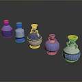 Elegant Decorative Vases In Blue White Yellow Colors With Unique Designs