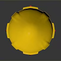 Golden Trophy Design With Shiny Surface Red Accents And Pedestal Base