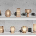New Chinese Style Table Lamp Wood Grain Table Lamp Combination 3d model