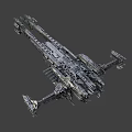 Massive Futuristic Cosmic Spaceship With Detailed Mechanical Structure And Weapon Systems 3d model