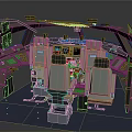 Detailed Aircraft Cockpit Interior With Dual Seats Control Panels And Instrument Displays