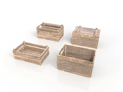 Wooden Storage Boxes In Various Sizes For Home Organization And Decor 3d model