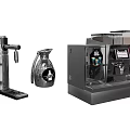 Stainless Steel Coffee Machine Glass Water Kettle And Black Multifunctional Kitchen Appliances
