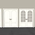 White Double Doors With Glass Panels And Metal Handles For Modern Interior Design