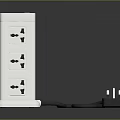 Vertical White Power Strip with Multiple Outlets Red Switch Button and Power Cord Design