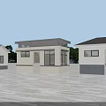 Modern Guard Booths With White Walls Gray Roof Windows And Doors