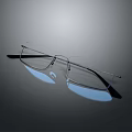 Stylish Rimless Eyeglasses Featuring Metal Frame And Black Temples Modern Design