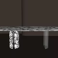 Modern Marble Dining Table With White Black Pattern Top And Sculptural Base Design 3d model