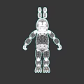 Purple Cartoon Rabbit Electric Toy With Red Bowtie And Mechanical Joints