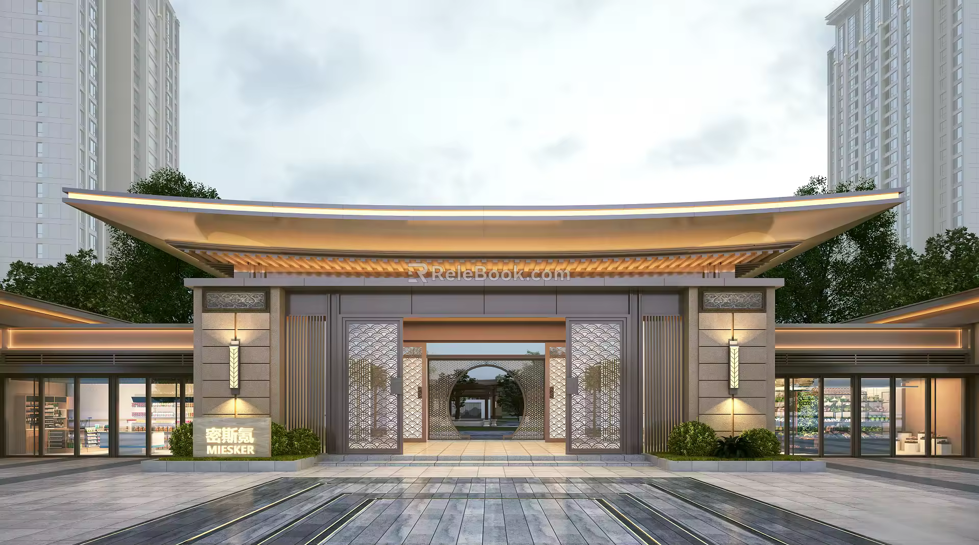 New Chinese Gate Entrance Gate 3d model