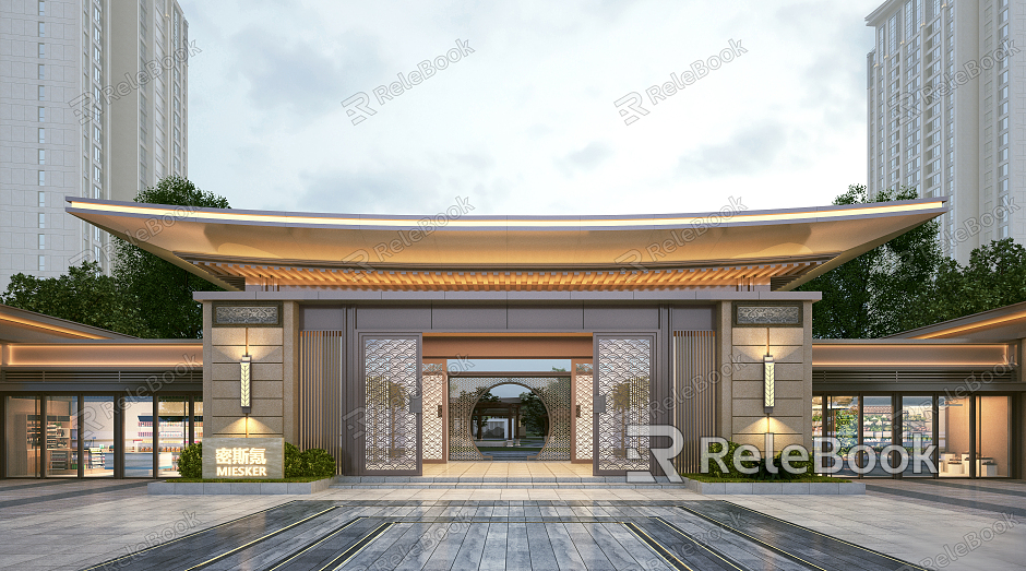 New Chinese Gate Entrance Gate model