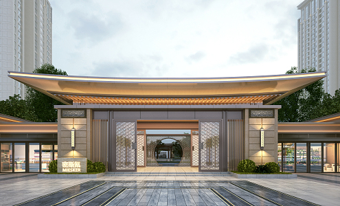 New Chinese Gate Entrance Gate 3d model