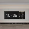 Modern TV Background Wall Design With Flat Screen TV Storage Cabinets And Marble Countertop