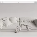Modern double sofa 3d model