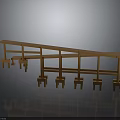 Golden Modern Railing Design With Support Posts And Reflective Base