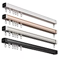 Modern Sleek Curtain Tracks With Multiple Colors And Metal Hooks Design