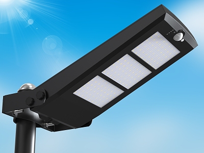 Small solar street lamp 3d model